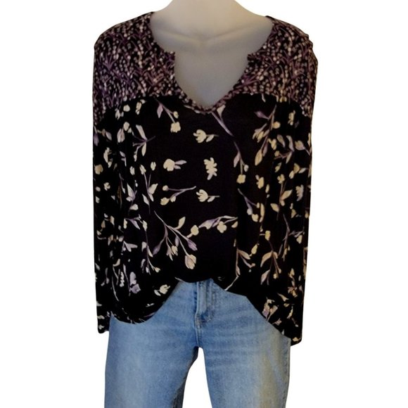 Lucky Brand Top Shirt Boho Long Sleeve M - Picture 4 of 15